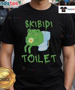Alt Text: Cute Skibidi Toilet Frog meme T-shirt featuring a funny brainrot design perfect for meme lovers and humor enthusiasts.