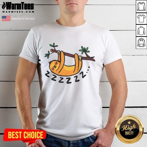 Cute Sleep Like A Sloth T-Shirt featuring a whimsical sloth graphic, perfect for cozy lounging and relaxation.