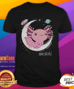 Alt Text: Cute Space Axolotl in pastel goth style on a Japan anime comic T-shirt, perfect for kawaii fashion lovers.
