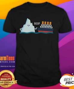 Funny Titanic and iceberg boop parody T-shirt featuring a cute design, perfect for Titanic fans and humor lovers.