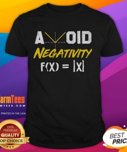 Funny Avoid Negativity Math Pun Equation T-Shirt featuring humorous math graphics and a positive message.