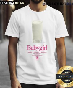 Funny Babygirl Milk T-Shirt featuring playful graphics and vibrant colors, perfect for trendy toddlers and playful outfits.