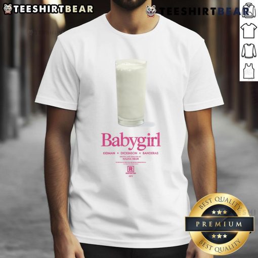 Funny Babygirl Milk T-Shirt featuring playful graphics and vibrant colors, perfect for trendy toddlers and playful outfits.