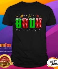 Funny Bruh Saying Christmas Pajamas Xmas T-Shirt featuring a humorous quote perfect for holiday festivities.