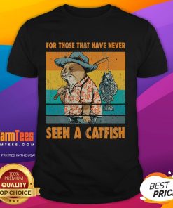 Funny Cat For Those That Have Never Seen A Catfish vintage T-shirt featuring a playful cat and fish graphic design.