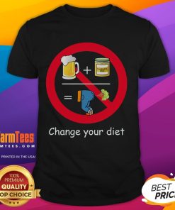 Funny Change Your Diet T-Shirt featuring humorous food graphics and witty quotes for a lighthearted approach to healthy eating.