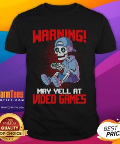 Funny Gamer Skeleton Gaming May Yell At Video Games T-Shirt design featuring a humorous skeleton character.