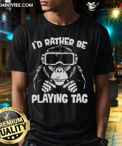 Funny Gorilla Gaming VR Gamer Meme T-Shirt featuring a playful gorilla character with VR headset, perfect for gamers.