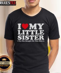 Funny I Love My Little Sister T-Shirt featuring playful graphics and vibrant colors, perfect for siblings' bonding moments.