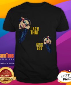 Funny Jesus meme T-shirt featuring Trump and Elon with the phrase 'I saw that and Im telling Dad' for humor lovers.