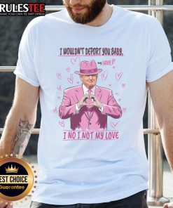 Funny 'I Wouldnt Deport You Baby I Know Im Not My Love' T-Shirt design, perfect for humorous and casual wear.