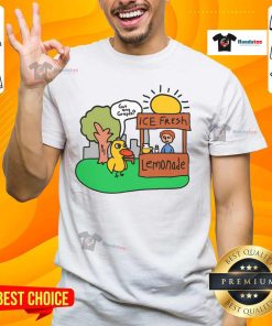 Funny Ice Fresh Lemonade Got Any Grapes Duck T-Shirt featuring a playful duck and vibrant lemonade graphics.