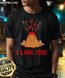 Funny Ich Lava Sie Volcano Valentine's Love T-Shirt design featuring a playful lava and heart graphic for Valentine's Day.