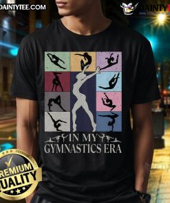 Funny In My Gymnast Era Groovy Gymnastics T-Shirt design featuring vibrant colors and playful gymnastics graphics.