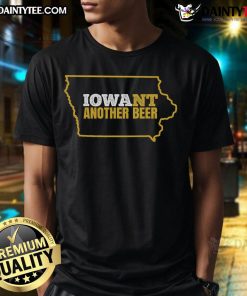 Funny Iowa Beer T-Shirt featuring a distressed Iowa state map design, perfect for beer lovers and Iowa enthusiasts.