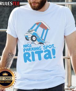 Funny Janet & Rita Driving School T-Shirt featuring a humorous parking spot design, perfect for driving enthusiasts.