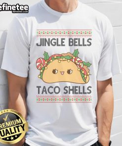 Funny Jingle Bells Taco Shells Christmas T-Shirt featuring a festive taco design perfect for holiday celebrations.