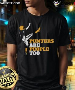 Funny Punters Are People Too T-Shirt design featuring humorous text, perfect for pun lovers and casual wear.