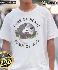 Funny Pure Of Heart Dumb Of Ass Rat T-Shirt featuring a cute rat design and humorous text, perfect for quirky fashion lovers.
