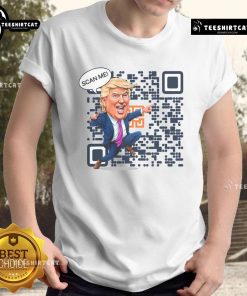 Funny QR President Trump dance code 4547 on a MAGA Trump 2024 T-shirt, perfect for supporters and humor lovers alike.