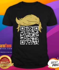 Funny QR President Trump dance QR code t-shirt featuring a playful design and vibrant colors, perfect for Trump fans.