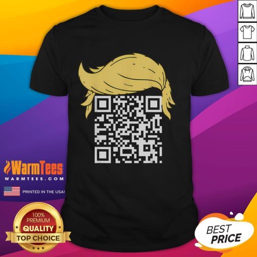 Funny QR President Trump dance QR code t-shirt featuring a playful design and vibrant colors, perfect for Trump fans.