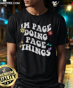 Funny Retro Groovy I'M Page Doing Page Things Mother's Day T-Shirt featuring vibrant colors and playful design for moms.