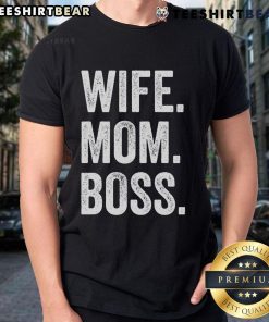 Funny Wife Mom Boss Mothers Day T-Shirt design featuring playful graphics and vibrant colors for celebrating moms.