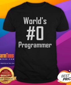 Funny Worlds Programmer T-Shirt featuring humorous coding graphics and playful text for tech enthusiasts.