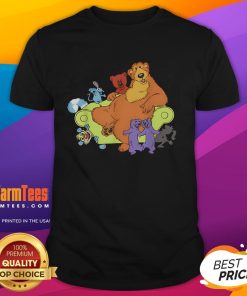 Good Bear in the Blue House Chair T-Shirt featuring an adorable bear design on a cozy blue chair.