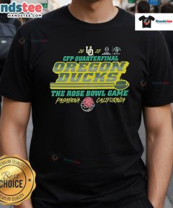 Good CFP Quarterfinal Oregon Ducks Rose Bowl Game 2025 T-Shirt featuring team logo and vibrant colors for fans.