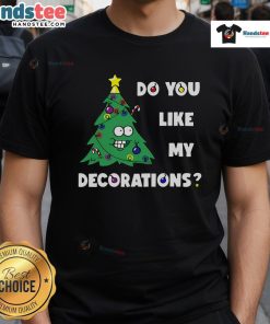 Good Christmas Tree T-Shirt featuring festive decorations and colorful Xmas lights, perfect for holiday celebrations.