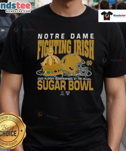 2025 Notre Dame Fighting Irish Allstate Sugar Bowl Bound T-Shirt showcasing college football playoff pride.