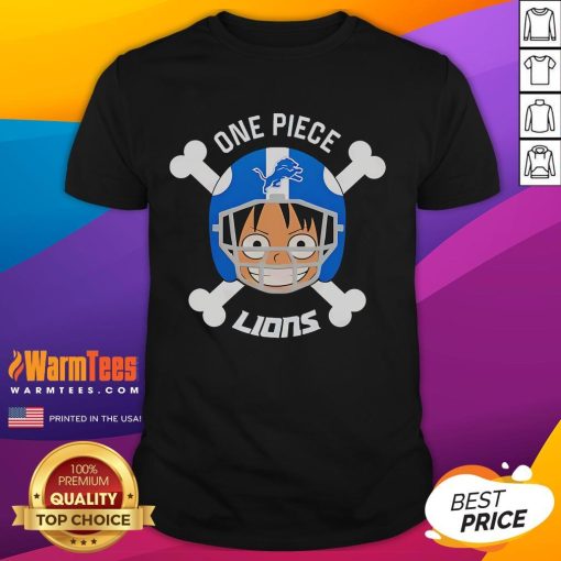Good Detroit Lions X Luffy One Piece T-Shirt featuring vibrant graphics, perfect for fans of both franchises.