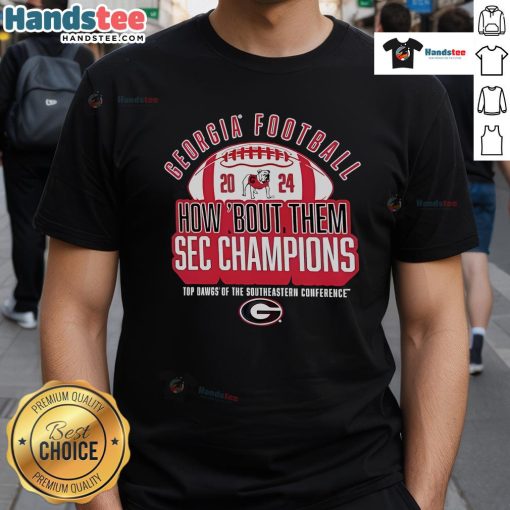 Good Georgia Bulldogs 2024 SEC Champions T-Shirt showcasing Top Dawgs pride in vibrant team colors and logo.