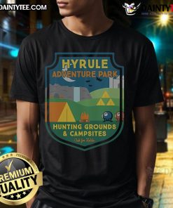 Good Hyrule Adventure Park Hunting Grounds and Campsites T-shirt featuring a vibrant camping design for outdoor enthusiasts.