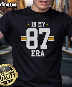 Funny football number 87 T-shirt featuring 'Good In My 87 Era' slogan, perfect for fans and players who love football.