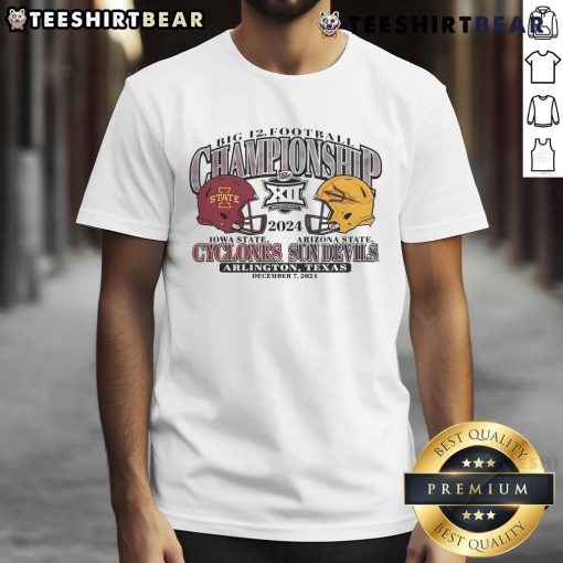 Good Iowa State Cyclones Charcoal T-Shirt for 2024 Big 12 Football Championship Bound fans, showcasing team pride.