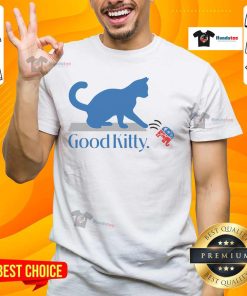 Good Kitty Cat Ladies For Kamala T-Shirt featuring a playful cat design, perfect for cat lovers and Kamala Harris supporters.