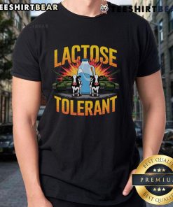 Funny meme T-shirt for lactose-tolerant dairy milk lovers, featuring playful graphics and humorous text about enjoying milk.