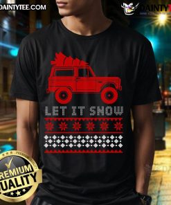 Good Let It Snow Day 1G Car T-Shirt featuring a fun winter design perfect for holiday festivities and car enthusiasts.