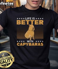 Good Life Is Better With Capybaras Capy Capybara T-Shirt featuring a cute capybara graphic on a stylish tee.
