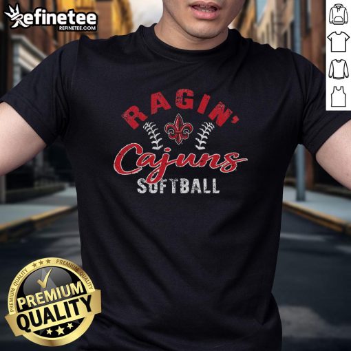 Vintage Good Louisiana Ragin Cajuns Softball T-Shirt featuring bold graphics and classic style for fans and players.