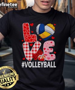 Good Love Volleyball Ball Heart Shape Red Plaid Valentine's Day T-Shirt design featuring a playful love theme for volleyball fans.