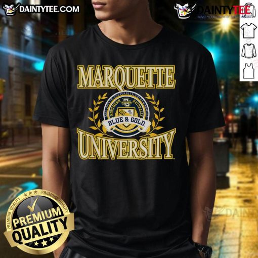 Good Marquette Golden Eagles Laurels T-Shirt featuring vibrant team colors and logo, perfect for fans and stylish wear.