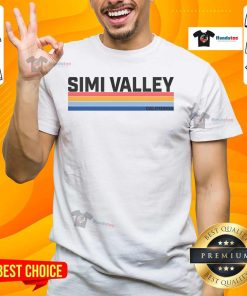 Good modern take on a retro style Simi Valley CA t-shirt featuring vibrant colors and a bold graphic design.