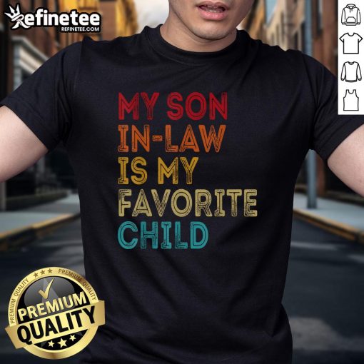 Good My Son In Law Is My Favorite Vintage T-Shirt featuring a stylish retro design perfect for family gatherings.
