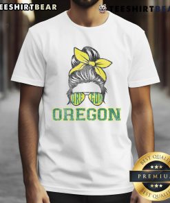 Good Oregon Lovers Messy Bun T-Shirt featuring a fun design, perfect Oregon souvenir for proud Oregon fans.