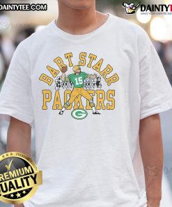 Good Packers Homage The Starr T-Shirt featuring vintage design honoring legendary player Bart Starr.