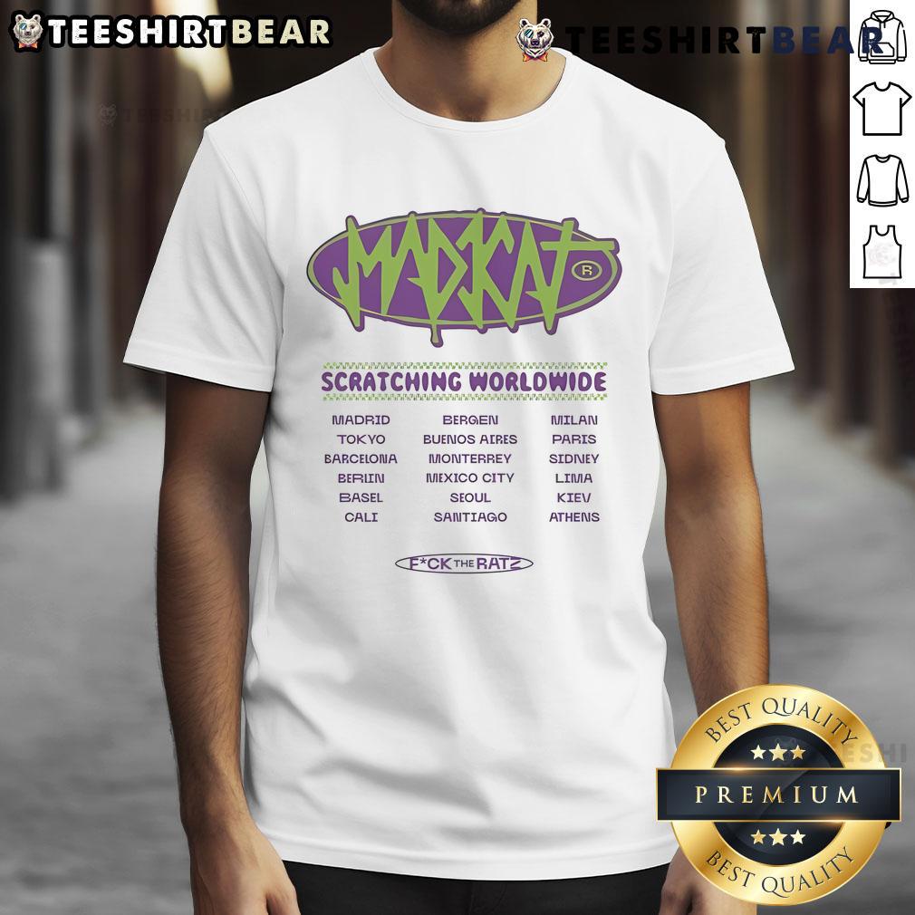 Good Scratching Worldwide Fck The Ratz Madkat Worldtour Camiseta T Shirt Good Scratching Worldwide Fck The Ratz Madkat Worldtour T-Shirt featuring vibrant design and bold graphics.